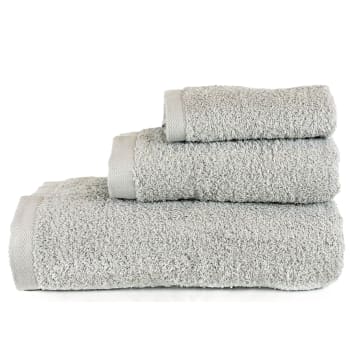 LISAS - Juego 3 toallas lisas 600 gr/m2 gris 100% algodón