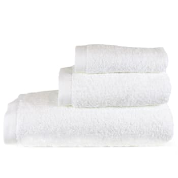 LISAS - Juego 3 toallas lisas 600 gr/m2 blancas 100% algodón