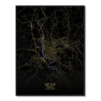 Affiche Vichy Carte Nuit 40x50