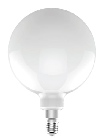 Bombilla LED con acabado blanco lechoso.