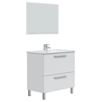 LUIS - Mueble de baño 1 cajón 1 puerta con espejo, sin lavabo, 80 cm