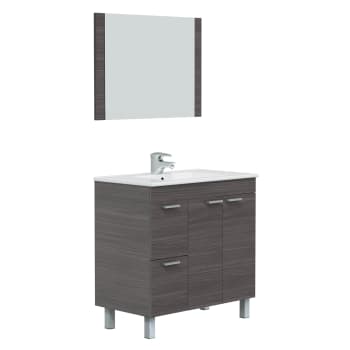 Mueble lavabo 60 CM 2 puertas + espejo + LAVABO ❤️ 119,00€
