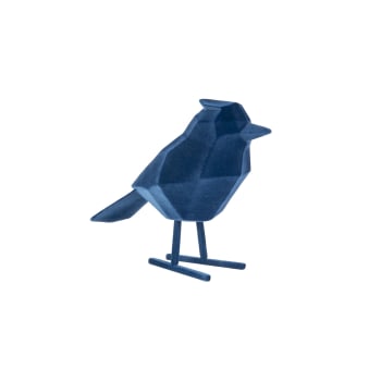 Origami - Statuette oiseau design floqué bleu