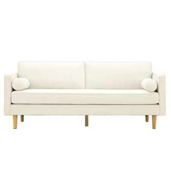 Stan - Sofá de diseño de 3 plazas en terciopelo beige