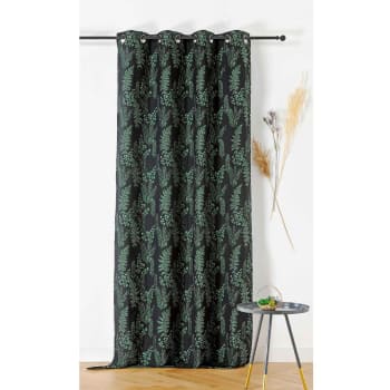 Rideau d'ameublement aux feuillages divers polyester vert 140x240 cm
