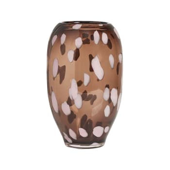 Jali - Vase marron en verre Ø14xH23 cm