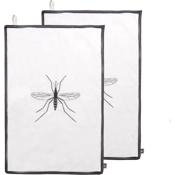 Mosquito - Paño de cocina (x2) algodón 50x75 blanco / negro