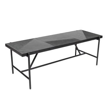 Paheli - Table basse rectangulaire en marbre 120 cm noir