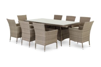 BOLONIA - Ensemble  de jardin table 200x100 et 8 chaises