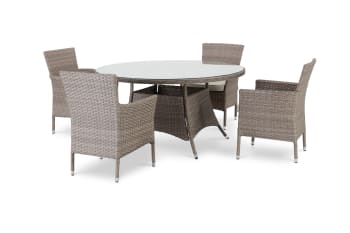 BOLONIA - Ensemble  de jardin table ronde 140 et 4 chaises