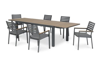 OSAKA - Conjunto mesa jardín 300/200x100 cm y 6 sillas aluminio antracita