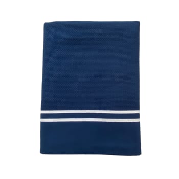 Telo Da Spiaggia In Velluto Pesante 100% Cotone – 91x182 Cm – Blu Navy Con Orlo Decorativo – Confezione 3 Pezzi