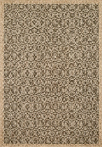 NATURE - Tapis polypropylène aspect jute noir - 60x180 cm