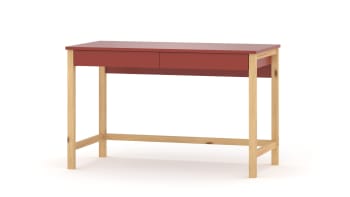 Scrivania per ragazzi in legno massello di pino&MDF 120x60 rosso