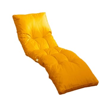 Coussin pour bain de soleil en polyester 185 x55cm jaune miel