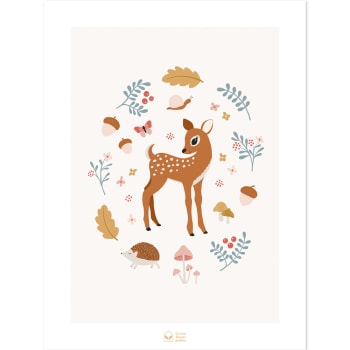 JÃ–RO - Affiche faon Sweet Fawn (30 x 40 cm)