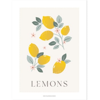 LOUISE - Affiche citrons Lemons (30 x 40 cm)
