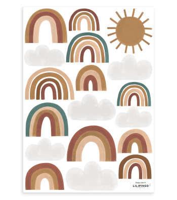 SUNNY - Stickers arc-en-ciel en vinyle mat 29,7 x 42 cm