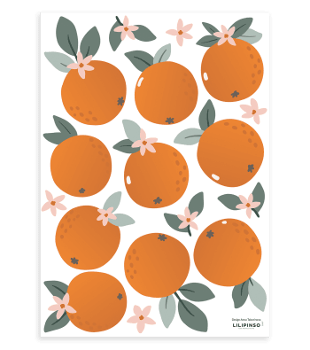LOUISE - Stickers muraux les oranges en vinyle mat orange