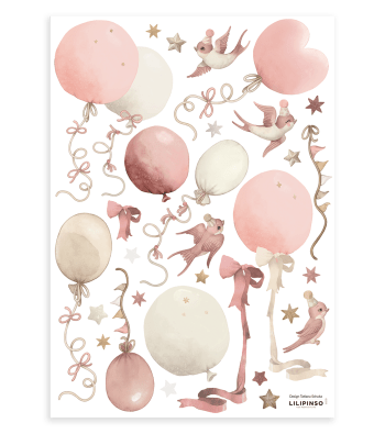 SELENE - Stickers ballons et cerfs-volants en vinyle mat 29,7 x 42 cm