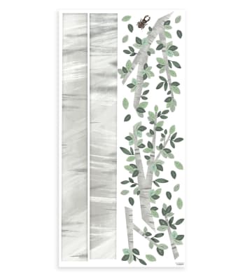 KHARU - Stickers muraux le grand arbre en vinyle mat gris