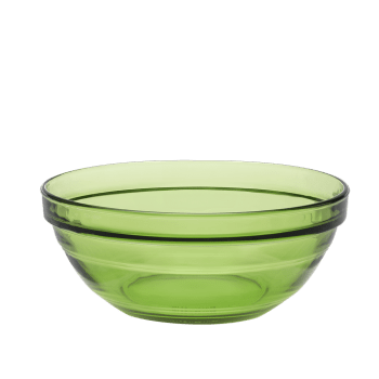 Le gigogne® - Saladier empilable 97 cl en verre trempé résistant teinté vert jungle