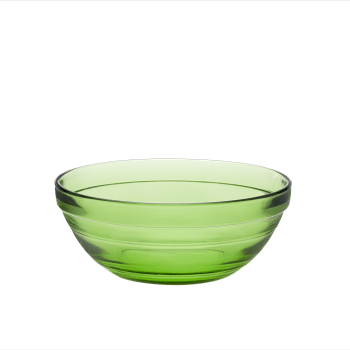 Le gigogne® - Saladier empilable 50 cl en verre trempé résistant teinté vert jungle