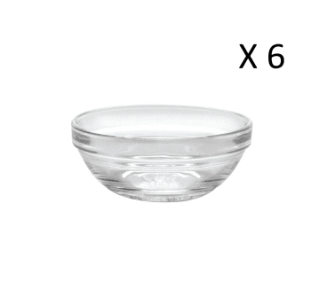 Le gigogne® - Lot de 6 - Coupelle empilable 20,5 cl en verre trempé transparent
