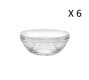 Le gigogne® - Lot de 6 - Coupelle empilable 12,5 cl en verre trempé transparent