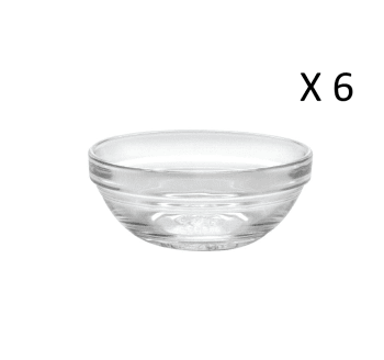 Le gigogne® - Lot de 6 - Coupelle empilable 31 cl en verre trempé transparent