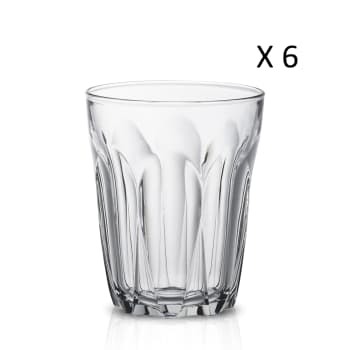 Provence - Bicchiere da acqua sfaccettato 25 cl in vetro resistente trasparente