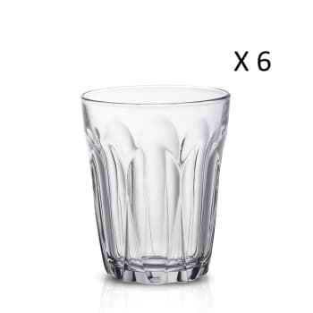 Provence - Bicchiere da acqua sfaccettato 22 cl in vetro resistente trasparente