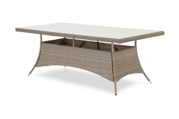 Bolonia - Table à Manger en Aluminium et Rotin Synthétique 200x100x73cm