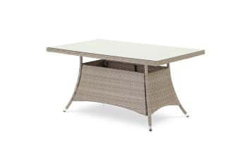 BOLONIA - Table haute de porche en aluminium et rotin synthétique 140x80x68cm