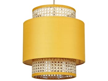 Boeri - Lampe suspension en rotin jaune et naturel