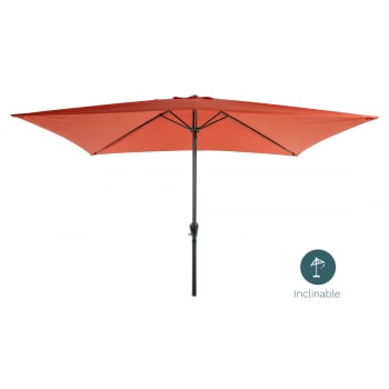 Parasol rectangulaire inclinable Orange Brûlée 2x3m