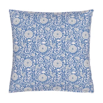 SHAQUI PORCELAIN - Taie d'oreiller imprimée en percale de coton bleu 65x65