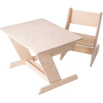 JANE - Table et chaise Montessori enfant effet bois naturel