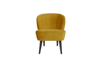 Sara - Sessel aus ockerfarbenem Samt, gelb
