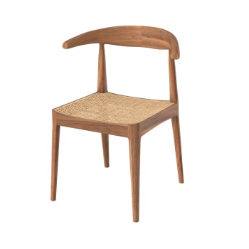 Java - Chaise en bois de teck et tressage cannage en rotin