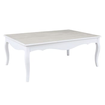 Victoria - Table basse en bois design romantique blanc