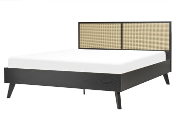 Monpazier - Letto matrimoniale legno nero 160 x 200 cm