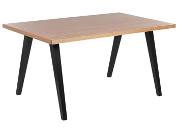 Lenister - Tavolo da pranzo legno chiaro e nero 150 x 90