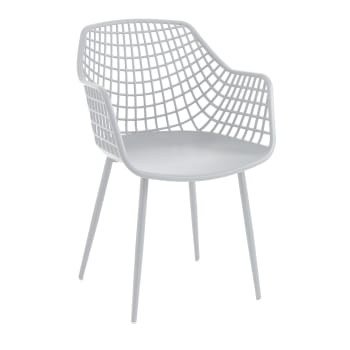 EMMEL - Set 4 sedie da esterno in polipropilene bianche cm. H.85 x L.57 x P.56