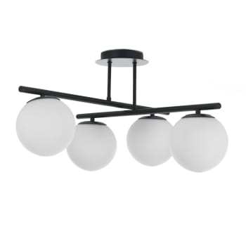 Lucide Plafoniera In Metallo Con Paralume In Vetro Dal Design Moderno Menga Lumen 360 2700k Luce Calda