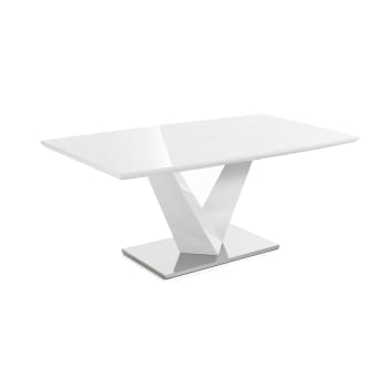 HARRY - Tavolo allungabile effetto legno bianco cm. H.75 x P.90 x L.160