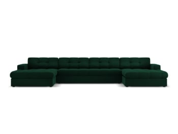 Justin - 5-Sitzer Panorama-Sofa aus Samt, flaschengrün