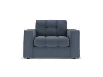 Justin - Sessel aus strukturiertem Stoff, dunkelblau