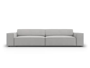 Jodie - 4-Sitzer Sofa aus strukturiertem Stoff, hellgrau