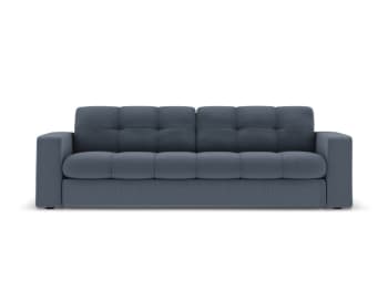 Justin - 3-Sitzer Sofa aus strukturiertem Stoff, dunkelblau